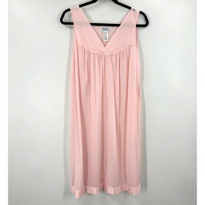 Vintage Vanity Fair Light Pink Short Nightie Sleeveless Summer Sheer Medium